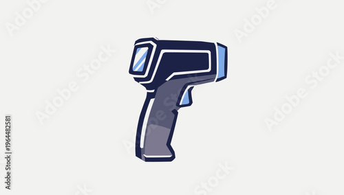 Non-contact infrared digital thermometer gun vector icon for temperature measurement and health control