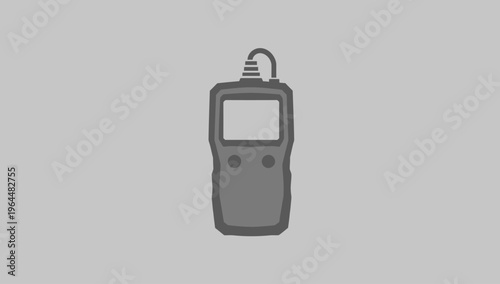 Modern handheld automotive diagnostic scanner tool flat vector icon illustration for car repair and maintenance services