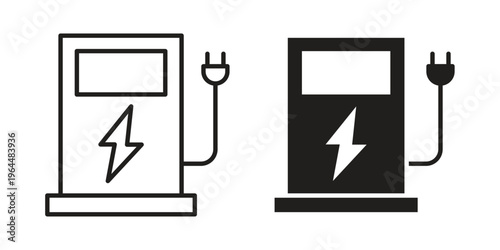 Charging station icons collection vector design illustration isolated. EPS10