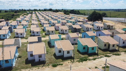 medeiros neto, bahia, brazil - march 19, 2026: View of low-income housing under construction as part of the Federal Government's Minha Casa, Minha Vida - My House, My Life program in the state of Bahi