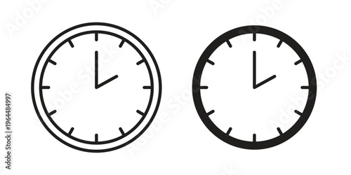 Clock two icons collection vector design illustration isolated. EPS10