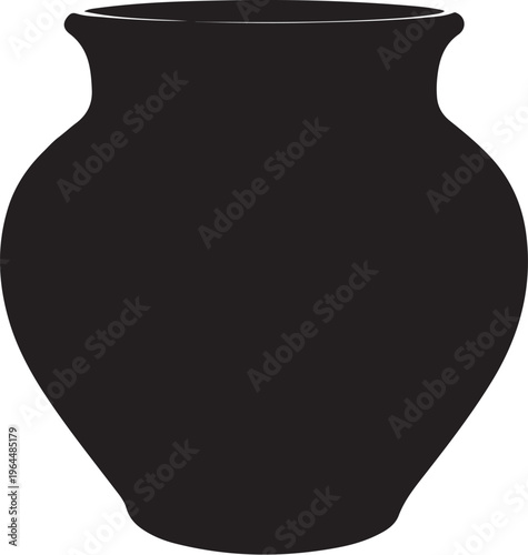 Black vase, vector vase, simple vase, monochromatic vase, decorative vase