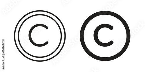Copyright icons collection vector design illustration isolated. EPS10