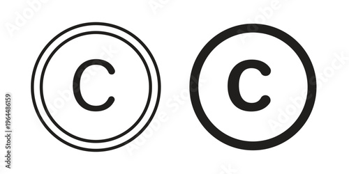 Copyright icons collection vector design illustration isolated. EPS10