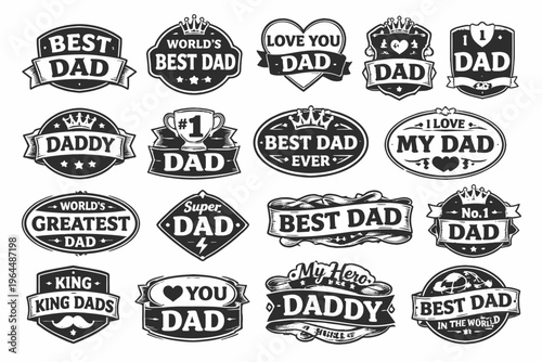 Collection of 20 best dad logos and badges