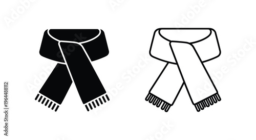 Black and white scarf illustration Vector