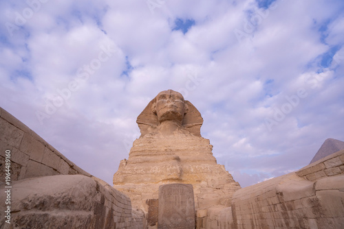 Paw sphinx view at the gIza Pyramids Plato