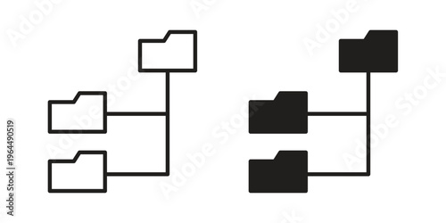 Folder tree icons collection vector design illustration isolated. EPS10