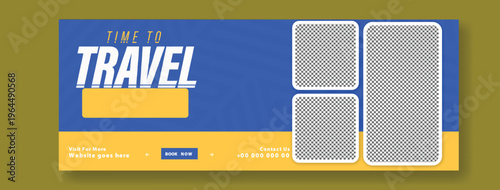 Travel Cover Template Design Banner. Time to Travel: Get Ready for a New Adventure