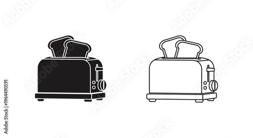 Black and white toaster illustration Vector