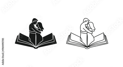 Man reading book horse Vector