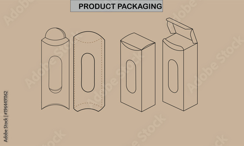 Illustration of different types of cylindrical product packaging designs