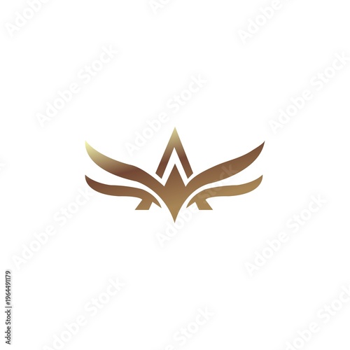 Wings gradient vector logo template design