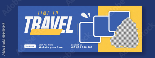 Travel Cover Template Design Banner. Time to Travel: Get Ready for a New Adventure