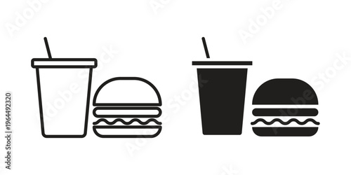 Hamburger soda icons collection vector design illustration isolated. EPS10