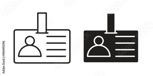 ID badge icons collection vector design illustration isolated. EPS10