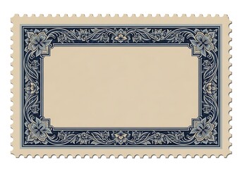 Elegant vintage envelope featuring ornate floral border and decorative corner motifs in intricate design isolated on white background