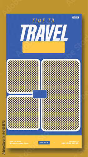 Travel Story Template Design. Time to Travel Get Ready for an Unforgettable Journey