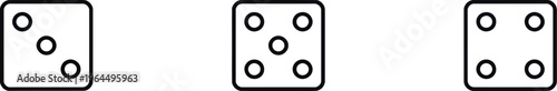 Vector graphic illustration of three yellow dice icons in a row