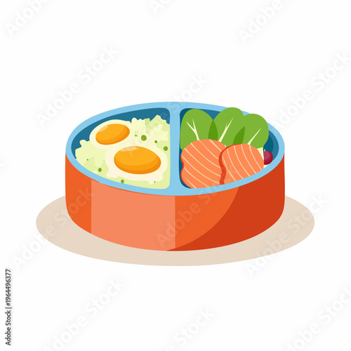 シンプルなお弁当箱のベクターアイコン（和食・ランチ）