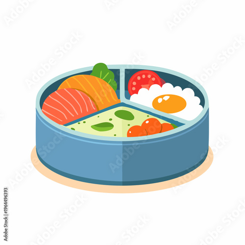 シンプルなお弁当箱のベクターアイコン（和食・ランチ）