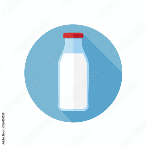 シンプルな牛乳瓶のベクターアイコン（乳製品）