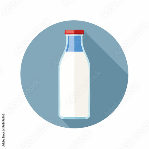 シンプルな牛乳瓶のベクターアイコン（乳製品）