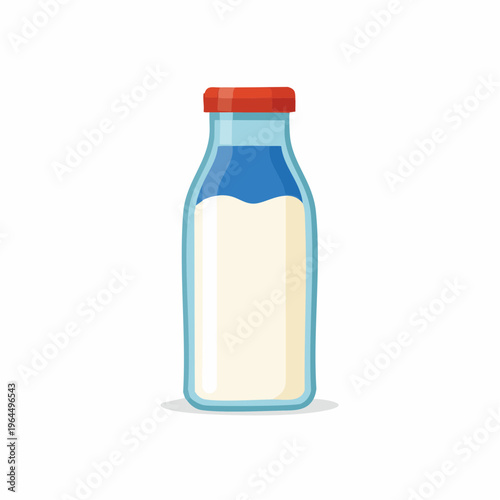 シンプルな牛乳瓶のベクターアイコン（乳製品）