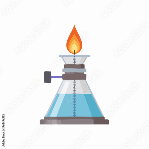 シンプルなガスバーナーのベクターアイコン（実験・理科）