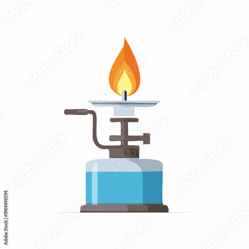シンプルなガスバーナーのベクターアイコン（実験・理科）