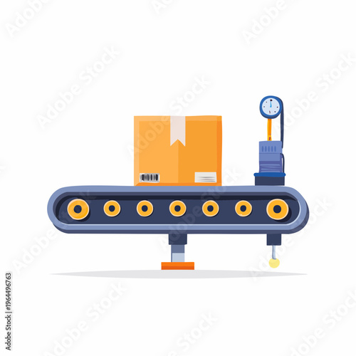 シンプルなベルトコンベアのベクターアイコン（工場・物流）