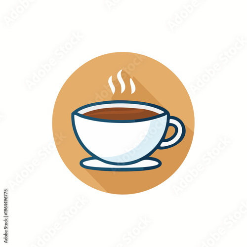 シンプルなコーヒーカップのベクターアイコン（カフェ）