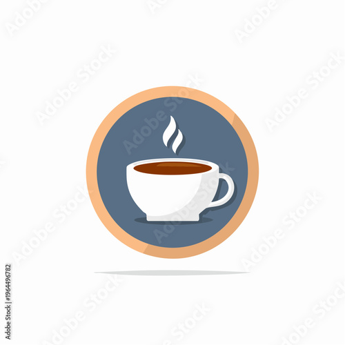 シンプルなコーヒーカップのベクターアイコン（カフェ）