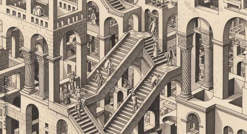 Escher Staircase Infinite Architecture.