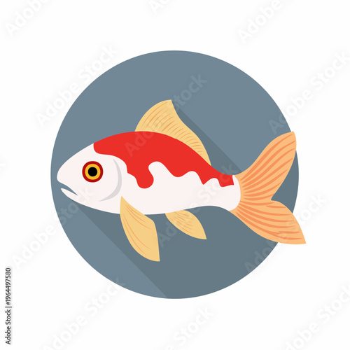 シンプルな錦鯉のベクターアイコン（和風・魚）