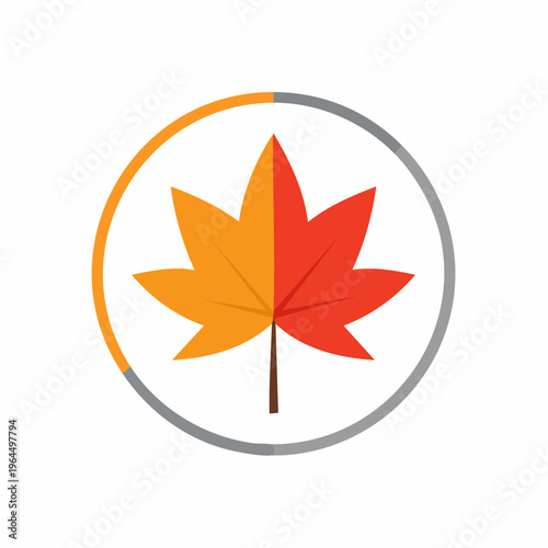 シンプルなもみじの葉のベクターアイコン（秋・紅葉）