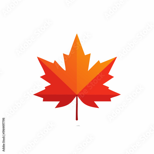 シンプルなもみじの葉のベクターアイコン（秋・紅葉）