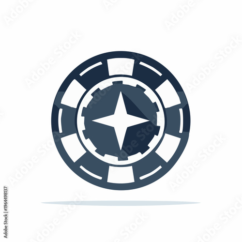 シンプルなポーカーチップのベクターアイコン（カジノ）