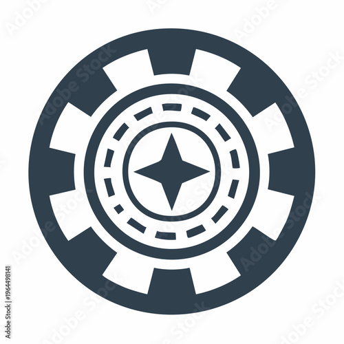 シンプルなポーカーチップのベクターアイコン（カジノ）