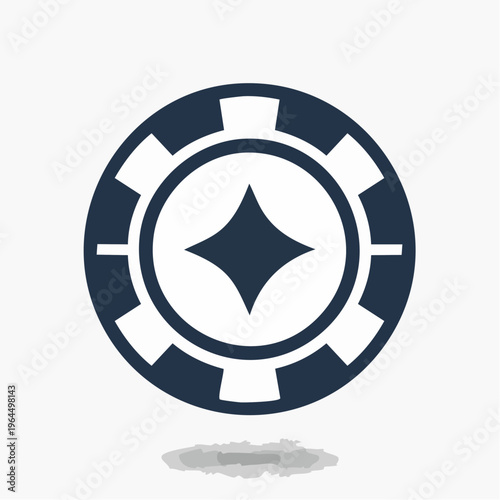 シンプルなポーカーチップのベクターアイコン（カジノ）