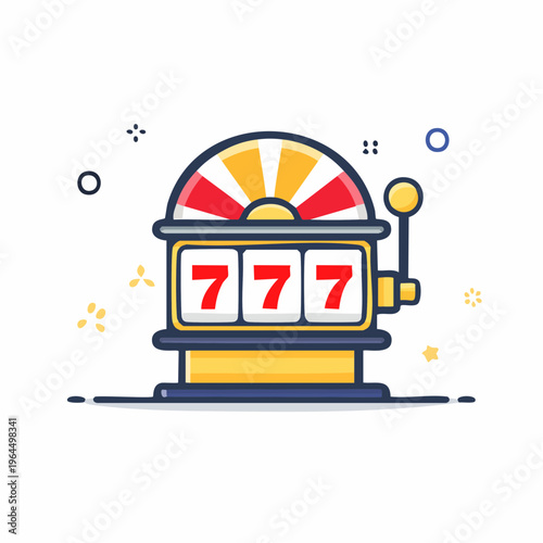 シンプルなスロットマシンのベクターアイコン（カジノ）