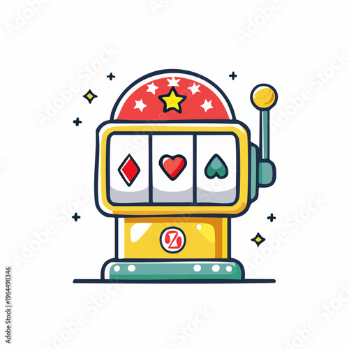 シンプルなスロットマシンのベクターアイコン（カジノ）