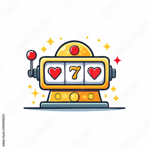 シンプルなスロットマシンのベクターアイコン（カジノ）