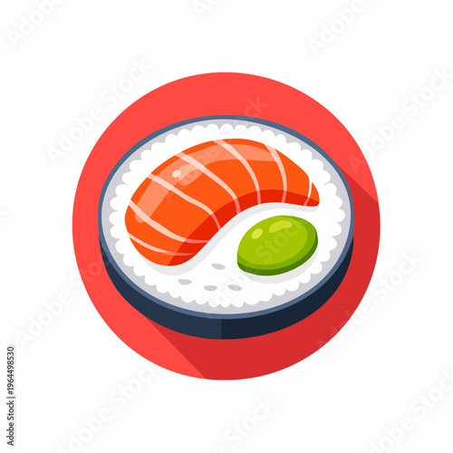 シンプルな寿司セットのベクターアイコン（和食・握り）