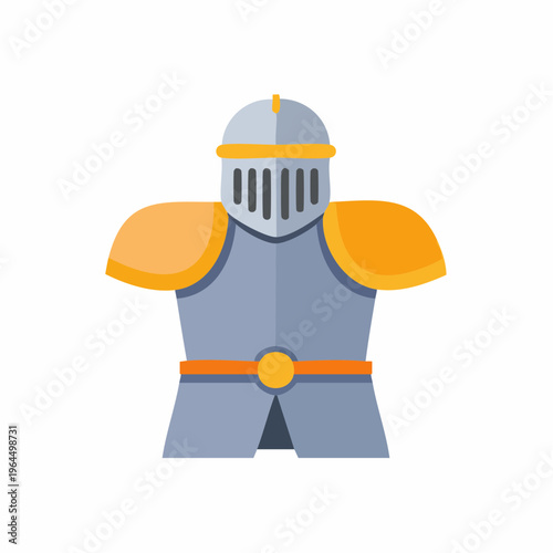 シンプルな甲冑（鎧）のベクターアイコン（侍・武将）