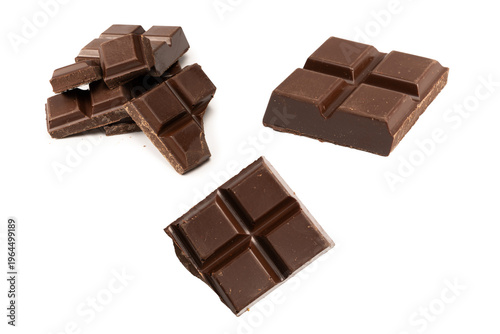 A chocolate bar isolated on white background.