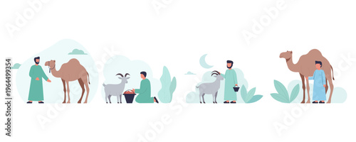 illustration of the festival of sacrifice Eid al-Adha - qurban