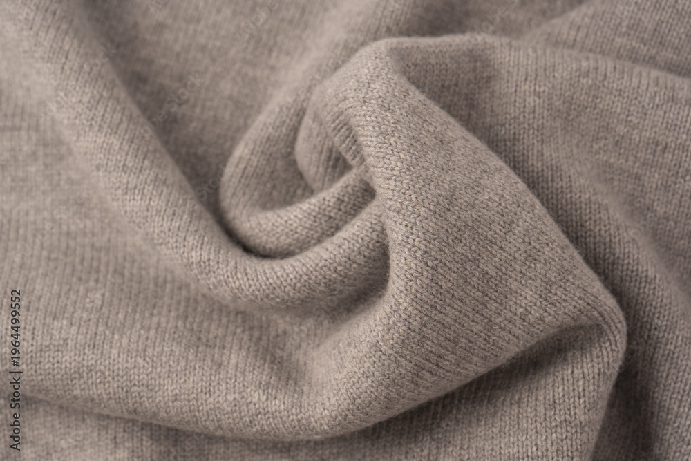 Fototapeta premium Soft grey merino wool sweater texture as a background.