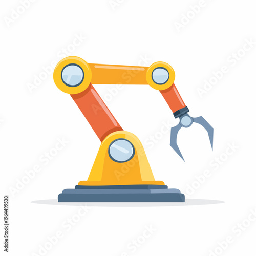 シンプルなロボットアームのベクターアイコン（自動化・工場）