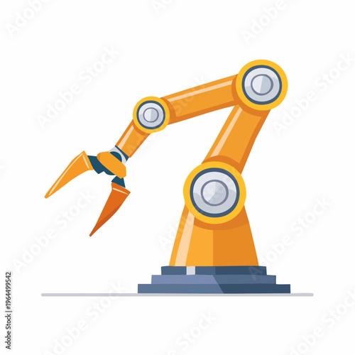 シンプルなロボットアームのベクターアイコン（自動化・工場）